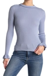 Red Valentino Long Sleeve Mock Neck Cashmere & Silk Knit Top In Ortensia