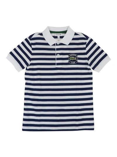 Lacoste Boys' Striped Polo Shirt - Little Kid, Big Kid In White