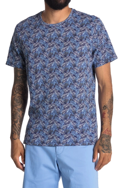 Abound Printed Crew Neck Short Sleeve Shirt In Blue Palm