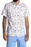 Abound Mini Print Regular Fit Shirt In White Surfs Up Prt