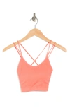 Abound Seamless Strappy Longline Bralette In Coral Glow