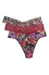 Hanky Panky Original Rise Lace Thongs In Thumbelina/on The Pr