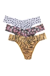 Hanky Panky Original Rise Lace Thongs In Copy Cat/soft Tiger/
