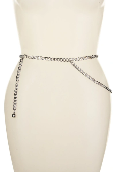 Linea Pelle Drape Waist Chain In Shiny Silver