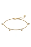 Monica Vinader Fiji Tiny Button Dia Bracelet In 18ct Gold Vermeil