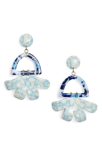 Lele Sadoughi Buttercup Arch Drop Earrings In Blue Marble