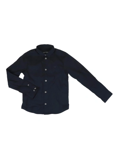 Emporio Armani Kids' Cotton Blend Shirt In Blue