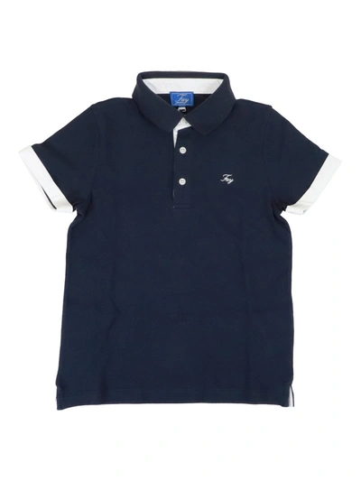 Fay Kids' Blue Cotton Polo Shirt