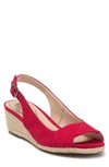 Lifestride Socialite Espadrille Wedge Sandal In Fire Red