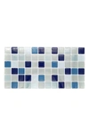 WALPLUS BLUE SEA MOSAIC GLOSSY 3D STICKER TILE 24-PIECE SET,5056451903006