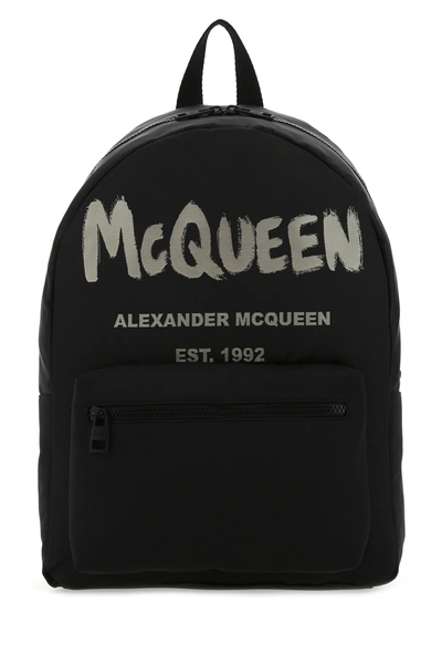 ALEXANDER MCQUEEN ALEXANDER MCQUEEN BLACK CANVAS METROPOLITAN BACKPACK