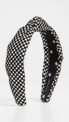 LELE SADOUGHI CHECKERED SLIM KNOTTED HEADBAND,LELES30483