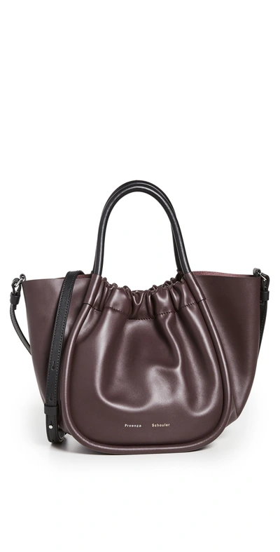 Proenza Schouler Small Ruched Tote In Dark Bordeaux