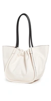 Proenza Schouler Large Ruched Smooth Leather Tote Bag In Clay