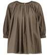 Co Gathered Puff-sleeve Blouse In Taupe
