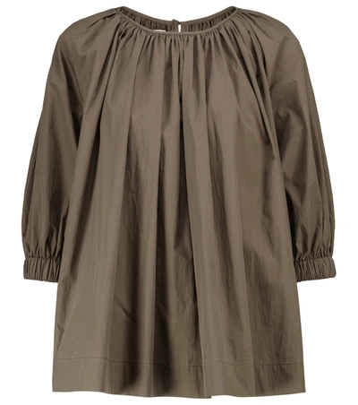 Co Gathered Puff-sleeve Blouse In Taupe