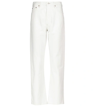 Agolde White 90s Pinch Waist High-rise Straight Jeans In Ivory