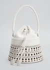 Alaïa Laser-cut Corset Bucket Top-handle Bag In Blanc Optique