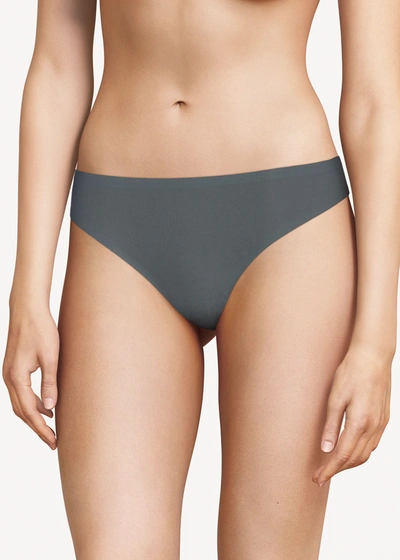 Chantelle Soft Stretch Microfiber Thong In Walnut
