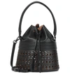 Alaïa Vienne Perforated Calfskin Bucket Corset Bag In Black