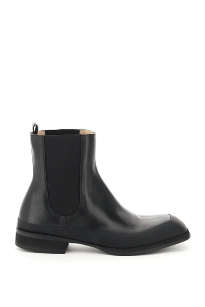 The Row Garden Leather Chelsea Boots In Black