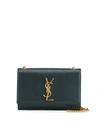 Saint Laurent Kate Small Ysl Monogram Grain De Poudre Crossbody Bag On Chain In Algae