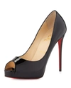Christian Louboutin New Very Prive Patent Red Sole Pumps In Black