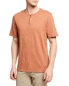 Vince Men's Tri-blend Henley Shirt In H Redlands