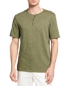 Vince Men's Tri-blend Henley Shirt In H Echo Park