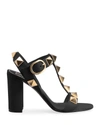 Valentino Roman Stud Sandals In 0no Nero