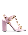 Valentino Garavani Roman Stud Ankle-strap High-heel Sandals In Gf9 Rose Cannelle
