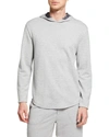 Vince Men's Feeder-stripe Pullover Hoodie In H Grey/h Charcoal