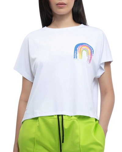 Voice Of Insiders Movement Art Graphic Crop Tee In White