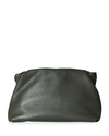 The Row Leather Frame Clutch In Olive Pld