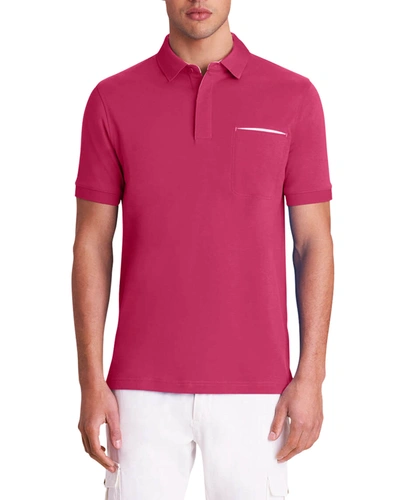 Bugatchi Pima Cotton Short Sleeve Polo Shirt In Berry