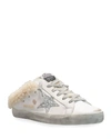Golden Goose Superstar Sabot Shearling-trimmed Leather Sneakers In White