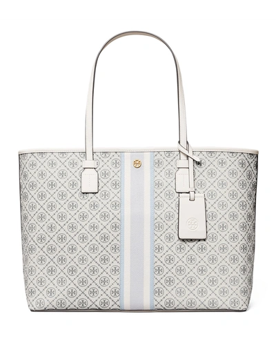 Tory Burch T Monogram Coated Canvas Tote Bag In New Ivory