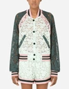 DOLCE & GABBANA LACE BOMBER JACKET WITH CONTRASTING TRIMS
