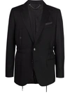 Billionaire Embossed-logo Single-breasted Blazer In Schwarz