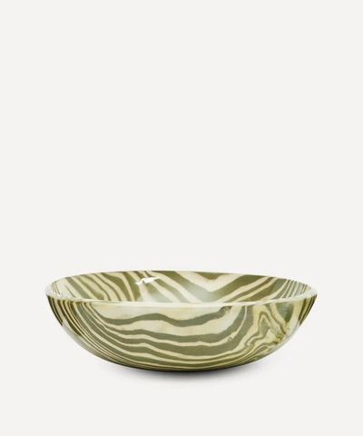 Henry Holland Studio Green And White Large Salad Bowl In Green/white