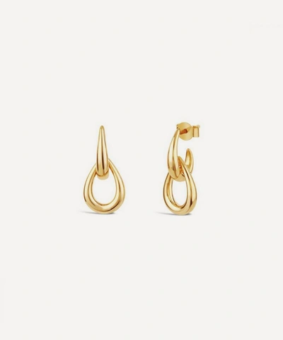 Dinny Hall Gold Plated Vermeil Silver Raindrop Double Link Drop Earrings