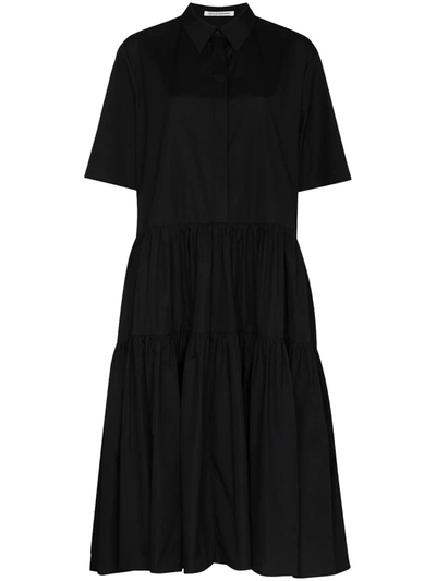 Cecilie Bahnsen Edition Esme Oversized Tiered Recycled Faille Dress In Black