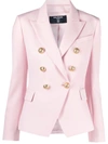 Balmain 6-button Wool Double-breasted Blazer In Pink