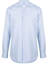 Xacus Cutaway Collar Button-up Shirt In Blue
