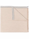 Brunello Cucinelli Striped-edge Cashmere Scarf In Neutrals