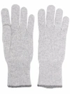 Brunello Cucinelli Knitted Cashmere Gloves In Grey