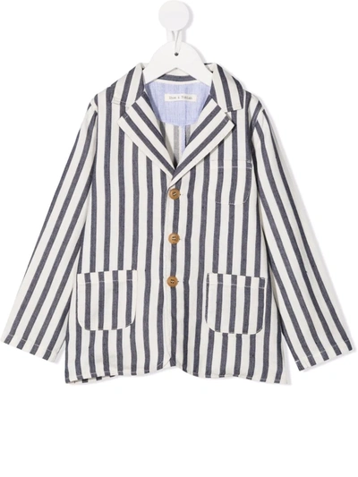 Zhoe & Tobiah Kids' Stripe-print Blazer In Blue
