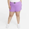 Nike Sportswear Women's Washed Shorts In Fuchsia Glow,black