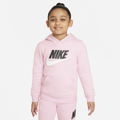 Nike Sportswear Club Fleece Little Kids' Pullover Hoodie In Pink Foam