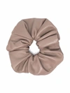 Manokhi Leather Scrunchie Hairband In Nude